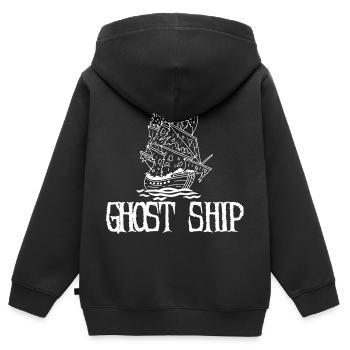 Geisterschiff - Kinder Premium Organic Zip Hoodie - Schwarz - Hinten - AI Model Kid Male (0cm)