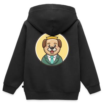 Portuguese Watchdog Dog Breed Funny Cartoon Kawaii - Kids Premium Organic Zip-up Hoodie - black - Back - AI Model Kid Male (0cm)