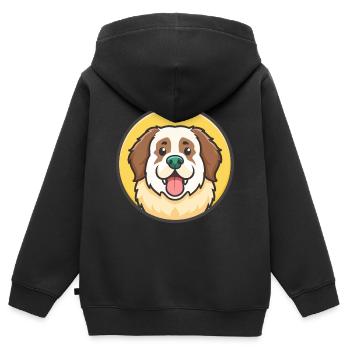 Pyrenäenberghund-Rasse-Cartoon-Kawaii-Clipart - Kinder Premium Organic Zip Hoodie - Schwarz - Hinten - AI Model Kid Male (0cm)