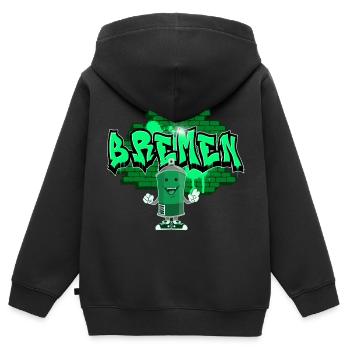 Bremen Graffiti - Kinder Premium Organic Zip Hoodie - Schwarz - Hinten - AI Model Kid Male (0cm)