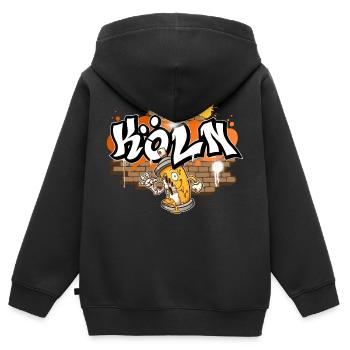 Köln Graffiti - Kinder Premium Organic Zip Hoodie - Schwarz - Hinten - AI Model Kid Male (0cm)