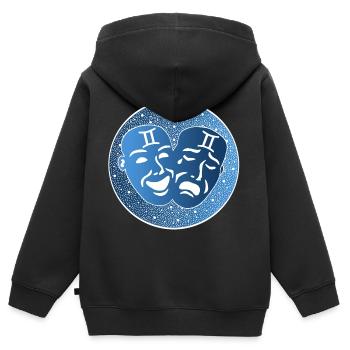 Zwillinge Sternzeichen - Kinder Premium Organic Zip Hoodie - Schwarz - Hinten - AI Model Kid Male (0cm)