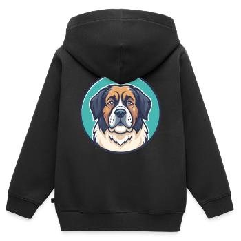 Moscow Watchdog Dog Breed Cartoon Kawaii Clipart - Kids Premium Organic Zip-up Hoodie - black - Back - AI Model Kid Male (0cm)