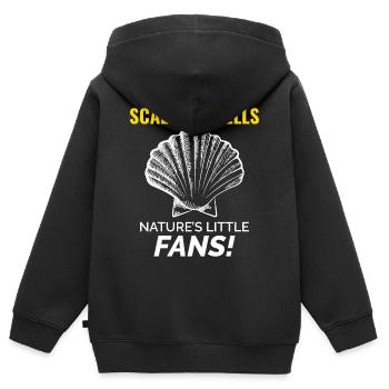 Pétoncles Coquillages Collector Beachcomber Crustacés - Sweat Premium à capuche zippé enfant bio - noir - Dos - AI Model Kid Male (0cm)