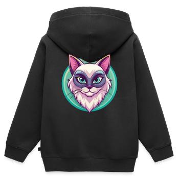 Neva Masquerade Cat Breed Cartoon Kawaii Animal - Kids Premium Organic Zip-up Hoodie - black - Back - AI Model Kid Male (0cm)