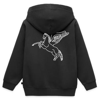 Pegasus lineart - Kinder Premium Organic Zip Hoodie - Schwarz - Hinten - AI Model Kid Male (0cm)
