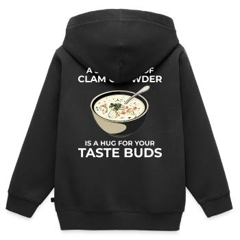 Clam Chowder Shellfish Hilarious Seafood Soup - Kids Premium Organic Zip-up Hoodie - black - Back - AI Model Kid Male (0cm)