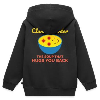 Clam Chowder Shellfish Hilarious Seafood Soup - Kids Premium Organic Zip-up Hoodie - black - Back - AI Model Kid Male (0cm)