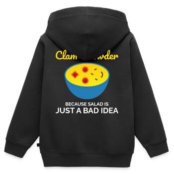 Clam Chowder Shellfish Hilarious Seafood Soup - Kids Premium Organic Zip-up Hoodie - black - Back - AI Model Kid Male (0cm)
