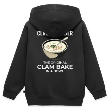 Clam Chowder Shellfish Hilarious Seafood Soup - Kids Premium Organic Zip-up Hoodie - black - Back - AI Model Kid Male (0cm)