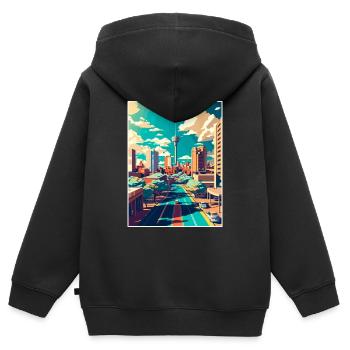 Johannesburg Südafrika Reiseposter Souvenir - Kinder Premium Organic Zip Hoodie - Schwarz - Hinten - AI Model Kid Male (0cm)