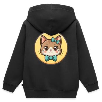 Chantilly Tiffany Katzenrasse Cartoon Kawaii Tier - Kinder Premium Organic Zip Hoodie - Schwarz - Hinten - AI Model Kid Male (0cm)