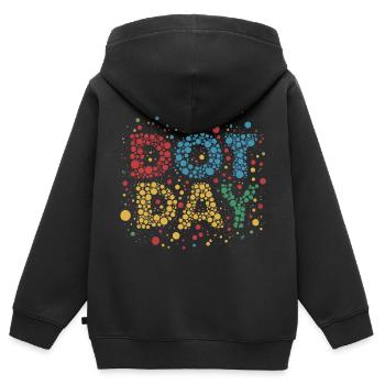 JOURNÉE DU POINT DE VUE - Sweat Premium à capuche zippé enfant bio - noir - Dos - AI Model Kid Male (0cm)