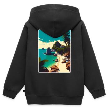 Ko Tao Thailand Thai Reise Poster Souvenir WPA - Kinder Premium Organic Zip Hoodie - Schwarz - Hinten - AI Model Kid Male (0cm)