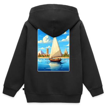 Kairo Ägypten Große Pyramiden Von Gizeh Reiseposter - Kinder Premium Organic Zip Hoodie - Schwarz - Hinten - AI Model Kid Male (0cm)