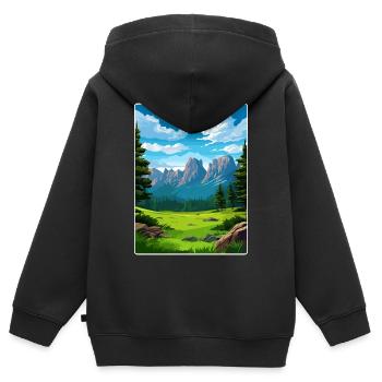 Rocky Mountain Nationalpark Colorado Travel Card - Kinder Premium Organic Zip Hoodie - Schwarz - Hinten - AI Model Kid Male (0cm)