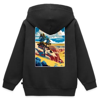 Theodore Roosevelt Nationalpark Reiseposter WPA - Kinder Premium Organic Zip Hoodie - Schwarz - Hinten - AI Model Kid Male (0cm)