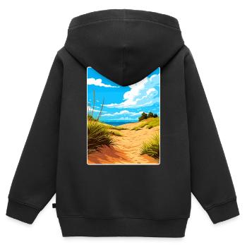 Indiana Dunes Nationalpark Reiseplakat Souvenir - Kinder Premium Organic Zip Hoodie - Schwarz - Hinten - AI Model Kid Male (0cm)