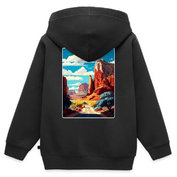 Capitol Reef Nationalpark Reiseposter Souvenir - Kinder Premium Organic Zip Hoodie - Schwarz - Hinten - AI Model Kid Male (0cm)