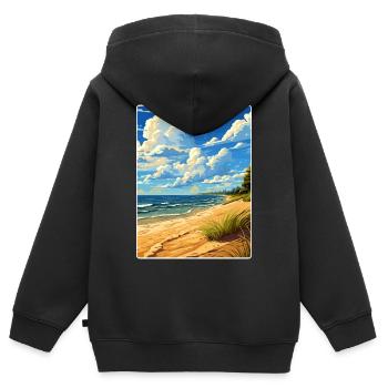 Indiana Dunes Nationalpark Reiseplakat Souvenir - Kinder Premium Organic Zip Hoodie - Schwarz - Hinten - AI Model Kid Male (0cm)