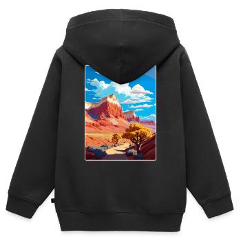 Capitol Reef Nationalpark Reiseposter Souvenir - Kinder Premium Organic Zip Hoodie - Schwarz - Hinten - AI Model Kid Male (0cm)
