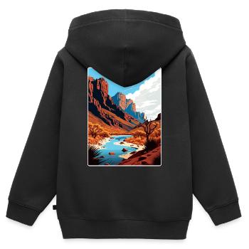 Big Bend National Park Travel Poster Souvenir WPA - Kids Premium Organic Zip-up Hoodie - black - Back - AI Model Kid Male (0cm)