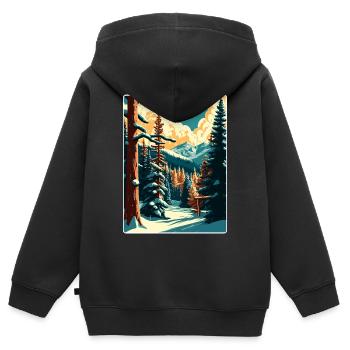 Beaver Creek Ski Reise Poster Souvenir Farbe WPA - Kinder Premium Organic Zip Hoodie - Schwarz - Hinten - AI Model Kid Male (0cm)