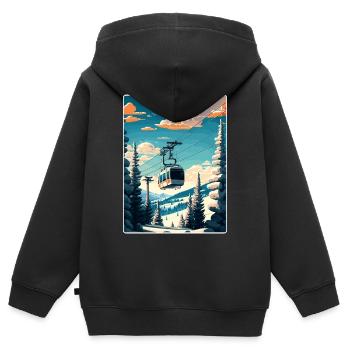 Beaver Creek Ski Reise Poster Souvenir Farbe WPA - Kinder Premium Organic Zip Hoodie - Schwarz - Hinten - AI Model Kid Male (0cm)
