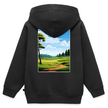 Shadow Creek Golfplatz Reiseposter Souvenir - Kinder Premium Organic Zip Hoodie - Schwarz - Hinten - AI Model Kid Male (0cm)