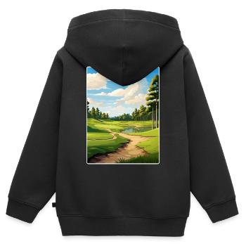 Shadow Creek Golfplatz Reiseposter Souvenir - Kinder Premium Organic Zip Hoodie - Schwarz - Hinten - AI Model Kid Male (0cm)
