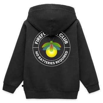 Lucioles Firefly Lightning Bug Insect Collector - Sweat Premium à capuche zippé enfant bio - noir - Dos - AI Model Kid Male (0cm)