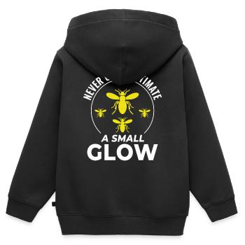 Lucioles Firefly Lightning Bug Insect Collector - Sweat Premium à capuche zippé enfant bio - noir - Dos - AI Model Kid Male (0cm)