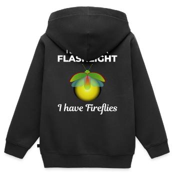 Lucioles Firefly Lightning Bug Insect Collector - Sweat Premium à capuche zippé enfant bio - noir - Dos - AI Model Kid Male (0cm)