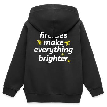 Lucioles Firefly Lightning Bug Insect Collector - Sweat Premium à capuche zippé enfant bio - noir - Dos - AI Model Kid Male (0cm)