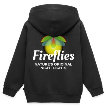 Lucioles Firefly Lightning Bug Insect Collector - Sweat Premium à capuche zippé enfant bio - noir - Dos - AI Model Kid Male (0cm)
