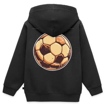 Retro Fußball Grafik - Kinder Premium Organic Zip Hoodie - Schwarz - Hinten - AI Model Kid Male (0cm)