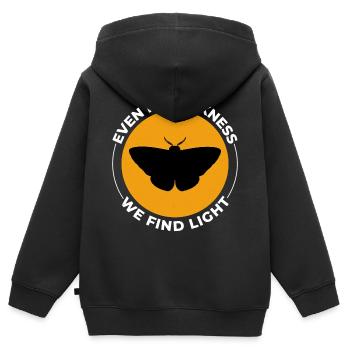 Motte nachtaktives Tier Insektensammler Entomologie - Kinder Premium Organic Zip Hoodie - Schwarz - Hinten - AI Model Kid Male (0cm)