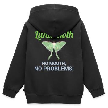 Luna Motte Nachtaktives Tier Insektensammler - Kinder Premium Organic Zip Hoodie - Schwarz - Hinten - AI Model Kid Male (0cm)