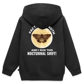 Motte nachtaktives Tier Insektensammler Entomologie - Kinder Premium Organic Zip Hoodie - Schwarz - Hinten - AI Model Kid Male (0cm)