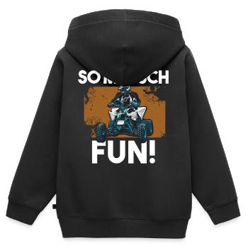 Quad - Kinder Premium Organic Zip Hoodie - Schwarz - Hinten - AI Model Kid Male (0cm)