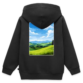 Sauerland Allemagne Affiche de voyage Peinture Souvenir WPA - Sweat Premium à capuche zippé enfant bio - noir - Dos - AI Model Kid Male (0cm)