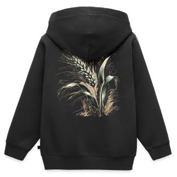 Un épi de blé - Sweat Premium à capuche zippé enfant bio - noir - Dos - AI Model Kid Male (0cm)