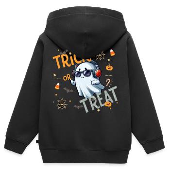 Trick or Treat Geist - Kinder Premium Organic Zip Hoodie - Schwarz - Hinten - AI Model Kid Male (0cm)