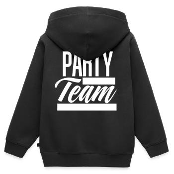 Party Team - Kinder Premium Organic Zip Hoodie - Schwarz - Hinten - AI Model Kid Male (0cm)