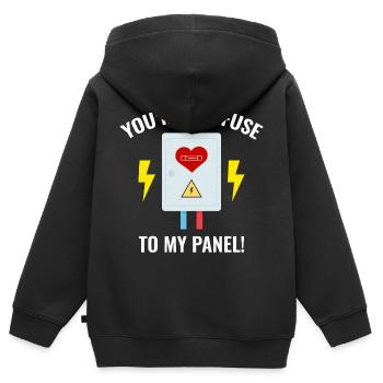 Electrician Valentine: You’re the Fuse to My Panel - Kids Premium Organic Zip-up Hoodie - black - Back - AI Model Kid Male (0cm)