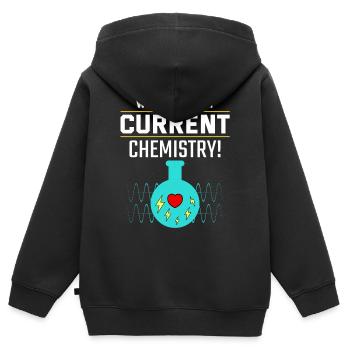 Elektriker Valentine: Großartige aktuelle Chemie - Kinder Premium Organic Zip Hoodie - Schwarz - Hinten - AI Model Kid Male (0cm)