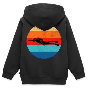 Tauchen Taucher - Kinder Premium Organic Zip Hoodie - Schwarz - Hinten - AI Model Kid Male (0cm)