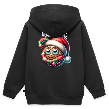 Christmas - Kinder Premium Organic Zip Hoodie - Schwarz - Hinten - AI Model Kid Male (0cm)