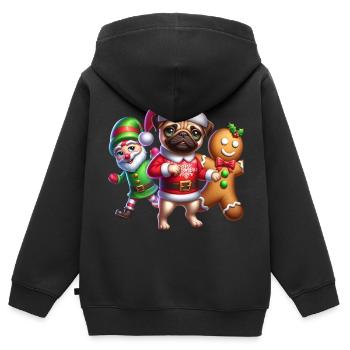 Weihnachten - Kinder Premium Organic Zip Hoodie - Schwarz - Hinten - AI Model Kid Male (0cm)