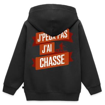 Jäger Ich kann nicht Ich habe gejagt Jagd - Kinder Premium Organic Zip Hoodie - Schwarz - Hinten - AI Model Kid Male (0cm)
